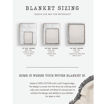 Letter Woven Blanket Personalized Gift Woven Cotton